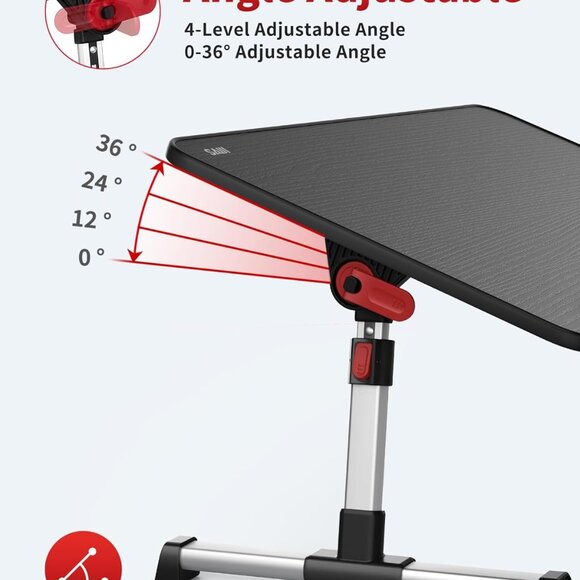 Laptop Desk Table, Adjustable Laptop Stand, Portable Lap Desks with Foldable Leg - Picture 4 of 6